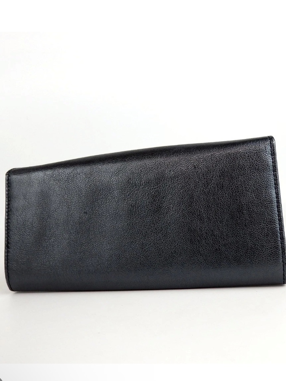 Salvatore Ferragamo Gunmetal Leather Studded WALLET EUC - Picture 3 of 11